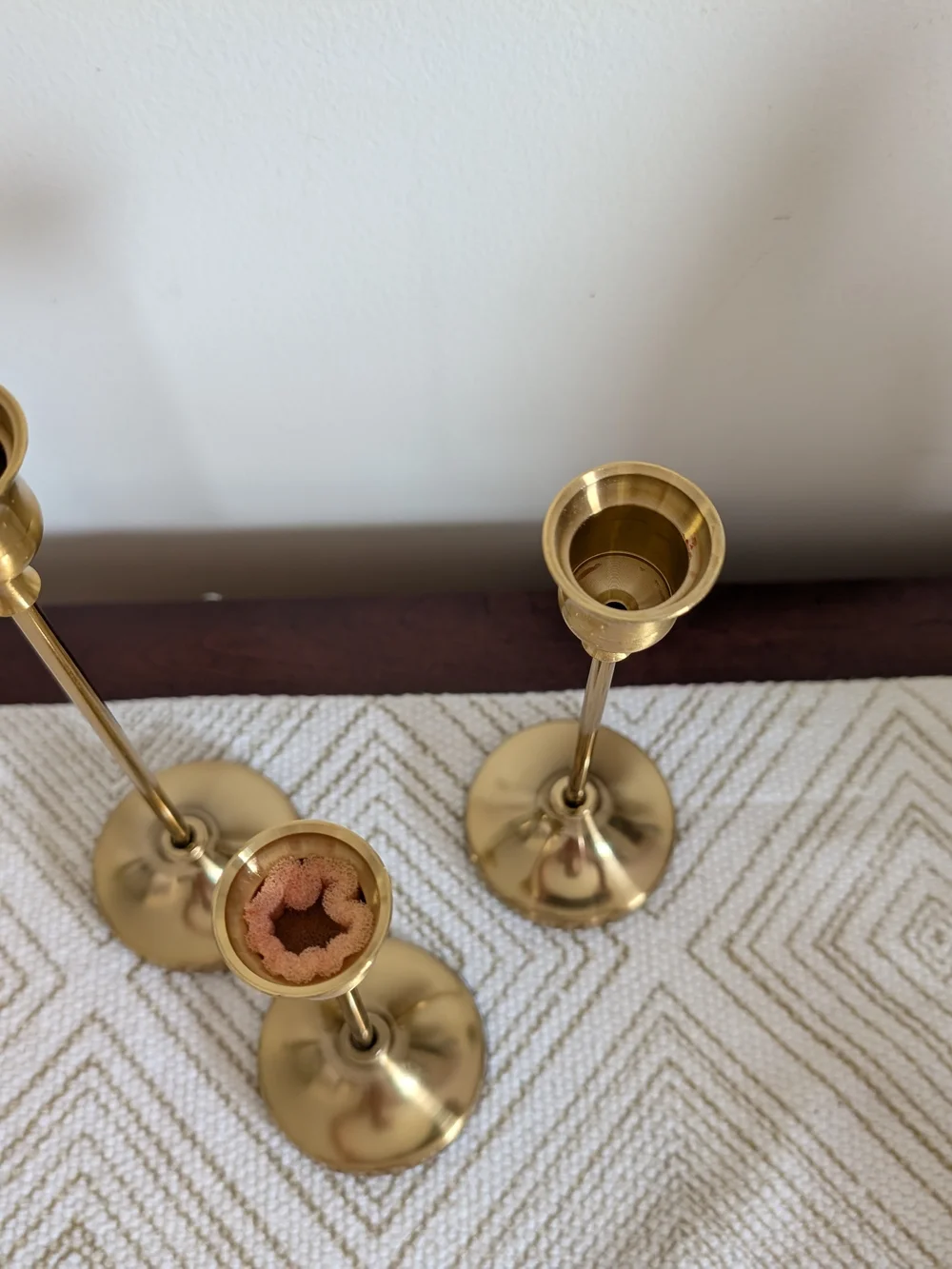 Brass Taper Candle Holders - Set of 3